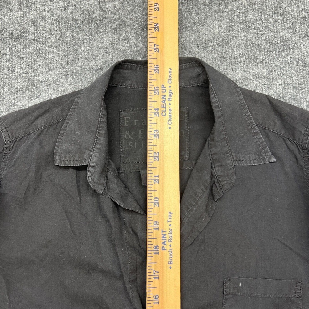Frank & Eileen Barry Classic Relaxed Woven Button Up Shirt Black Small - Picture 5 of 9